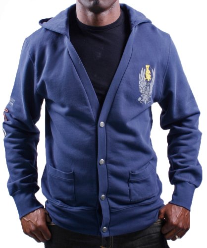 CHRISTIAN AUDIGIER Ed Hardy Cardigan Vintage Mens Hoodie Blue Size XXL