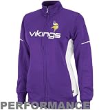 NFL Women's Minnesota Vikings Counter Long Sleeve Mockneck Full-Zip Track Jacket (Regal Purple/White,  Medium)