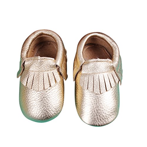 Unique Baby 100% Genuine Leather Baby Moccasins Anti-Slip Shoes