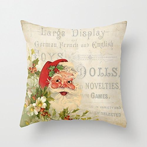 New A Very Vintage Christmas Santa Throw Pillow Cover Stylish,Decorative,Unique,Cool,Fun,Funky Beauty POP 18 X 18 Inch Two Sides