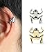 VANKER 1Pc Gold Punk Style Plated Frog Design Ear Cuff Clip Wrap Earings