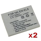 2x Battery For NIKON COOLPIX P1 P2 S1 S2 S6 S9 Camera