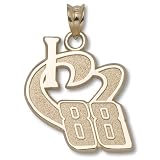Dale Earnhardt Jr #88 Gold Plated I HEART 88 PENDANT