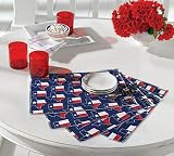 TEXAS FLAG Placemats 4pc set Limited Edition Place Mats for Dinner, Kitchen or Tailgating GIFT IDEA for Mom Mother Him Her