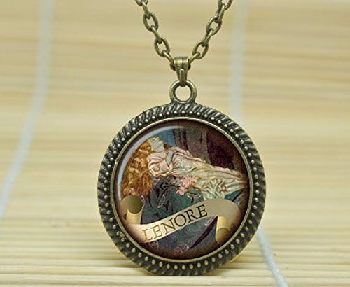 ArtShop Art Necklace Edgar Allan Poe Necklace Edgar Allan Poe Qoutes Books Pendant Jewelry Glass Cabochon Necklace A1622