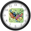 Hanukkah Dreidels Judaica Jewish Theme Wall Clock by WatchBuddy Timepieces (Hunter Green Frame)