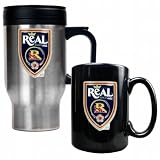 Salt Lake City Real Salt Lake Stainless Steel Travel Mug and Black Ceramic Mug Set  (Primary Team Logo) Stainless Steel Coffee Bottle