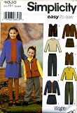 Simplicity Easy to Sew Girls Pants, Skirt, Jacket or Vest and Knit Top Sewing Pattern # 4838