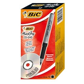 BiC CD/DVD Permanent Marker Black (Box 12)
