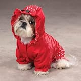 East Side Collection Polka Dots and Ruffles Small Red Raincoat