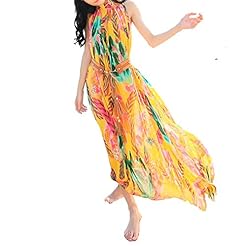 V-neck Floral Print Lace Belted Feathers Cotton/Polyester Party Dress 