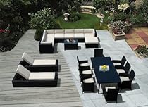 Hot Sale Genuine Amazing Ohana Outdoor Sectional Sofa, Dining and Chaise Lounge Wicker Patio Furniture Set (20 PC set) with Free Patio Cover