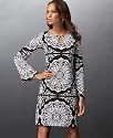 INC International Concepts Petite Dress, Printed Bell Sleeve Keyhole Shift