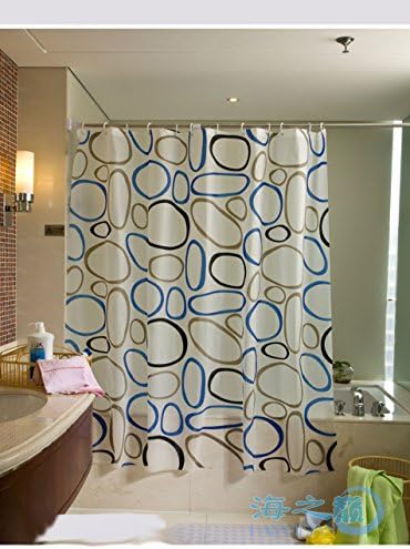 Feihao Modern Simple Colored Stones 100-percent Peva Shower Curtain, Giving Hooks