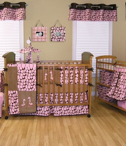 KENYA PINK 4-PC CRIB SET: 4-PIECE BUMPER SET - COVERLET - SKIRT - CRIB SHEET - 106490- By Trend Lab product image