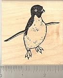 Large Adelie Penguin Rubber Stamp - Wood Mounted