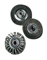 SAIT 06442 4" x .020 x M10 x 1.25 Arbor Carbon Bristle Stringer Bead Knot & Crimped Style Angle Grinder Wire Wheel