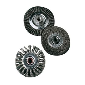 SAIT 06447 4" x .020 x M10 x 1.25 Arbor Stainless Bristle Stringer Bead Knot & Crimped Style Angle Grinder Wire Wheel