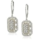 Sterling Silver and 14k Yellow Gold Diamond Art Deco-Style Drop Earrings (0.15 cttw, I-J Color, I2-I3 Clarity)