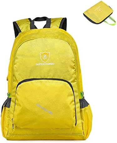 Gigantique 20L Hiking Waterproof Portable Folding Backpack Handy Lightweight Travel Daypack Black Yellow