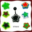 Mixed Acrylic Star Design Belly Rings 100PCS - Sold Individually