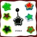 Mixed Acrylic Star Design Belly Rings 100PCS - Sold Individually