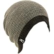Reversible Ribbed Ski Beanie Knit Hat Charcoal Gray & Heather Gray