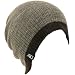 Reversible Ribbed Ski Beanie Knit Hat Charcoal Gray & Heather Gray