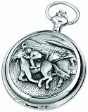 Woodford 1915/SK Men's  Chrome finish  Horse Racing pattern  Skeleton movement  Pocket watch with chain (suitable for engraving)