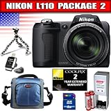Nikon Coolpix L110 12.1MP Digital Camera with 15x Wide Angle Optical Vibration Reduction (VR) Zoom and 3.0 LCD (Black) Package 2