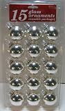 15 Silver Glass Medium Bulb Ornaments in Reuseable Package