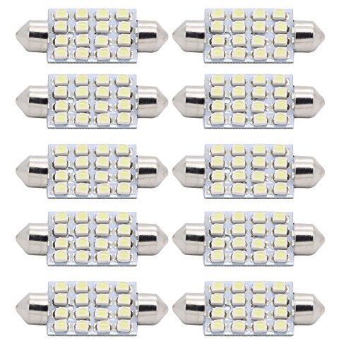 Moon Gazer 4 x Car Auto Interior Festoon Dome 16 SMD LED Light White Reading Lamp Bulb 42mm 4/10 Pieces 42mm 16SMD White /Blue/Green High quality Universal Vehicle Auto Truck SUV Car Interior Car Led Styling Lighting Double Tip Festoon Dome LED Light Bulbs Lamp/Reading Lights Bulbs/Car License Plate Lamp/Luggage Compartment Lights Bulbs/Signal Light/Indicating Light/Parking Light/Door Light/ Interior Light/Glove Box Light/Map Light/Car roof Light/Tail light DC12V - (White 42mm 16SMD*4pcs)