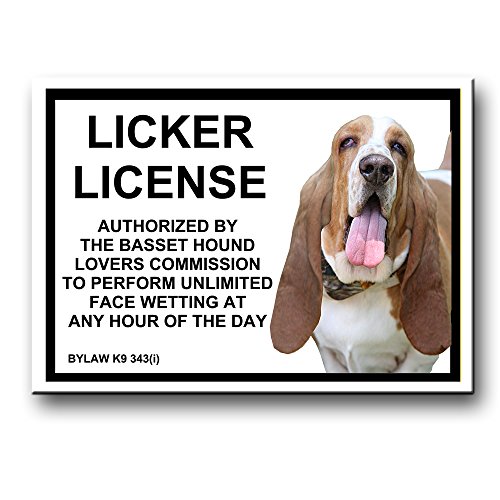 Basset Hound Licker License Fridge Magnet No 1 Funny