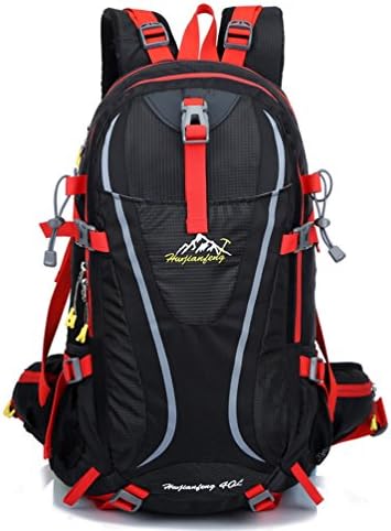 HWJF BP428 Outdoor Professional Riding Mountaineering Unisex Waterproof Travel Backpack 40L Black