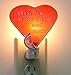 BANBERRY DESIGNS Heart Night Light - I Love You to The Moon and Back Saying - Stained Glass Heart and Moon Design - Baby Night Light