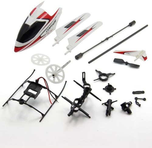 Pack of 4 Rc Helicopter Accessories Bag Spare Parts Kv911-0001 Head Cover Balance Bar Main Blade Main Shaft Connect Buckle for WLtoys V911-pro V911-v1 4 Color Green+Orange+Blue+Red