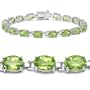 15.30 Carat Genuine Peridot Ovals Eternity Bracelet