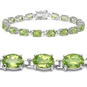 Buy 15.30 Carat Genuine Peridot Ovals Eternity Bracelet by JewelzDirect