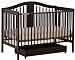 Stork Craft Chelsea 4 in 1 Stages Fixed Side Crib, Black