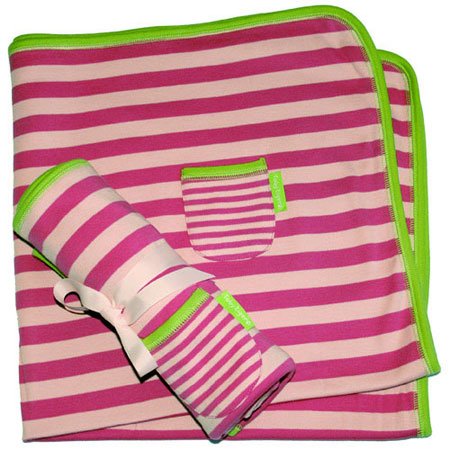Toby tiger stripy pink/pale pink baby blanket