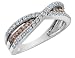 White and Champagne Diamond Cocktail Ring 1/2 Carat (ctw) in 10K White Gold