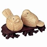Love Birds Hand Carved Bone on Rosewood Base Gift Ideas