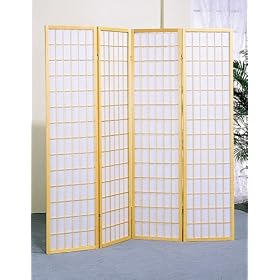 4 panel natural room divider shoji screen