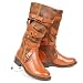 INDIGO KID'S Kinder Winter Stiefel, Reissverschluss, gefüttert, camel braun antik