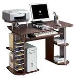 Ergonomic Deluxe Home Office Computer Desk - Chocolate Brown