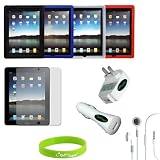CrazyOnDigital Skin Case Covers with Charger and Screen Protector for Apple iPad 2/ iPad 3 (9-item). CrazyOnDigital Retail Package