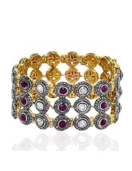 14kt Yellow Gold Rose Cut Diamond Chain Bracelet Victorian Style Jewelry
