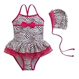 KSWIM-L1387# 90/100/110/120/130cm　キャップ付 ワンピース水着2点セット 子供用水着・子供水着・子供　水着・キッズ水着・キ...