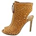 Vince Camuto Waver Women Open-Toe Leather Tan Bootie