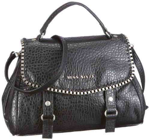 Miss Sixty Newit Bag, Sac &agrave; main femme - Noir, Synth&eacute;tique